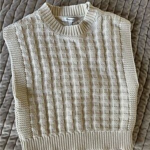 Madewell Cream Knit Sweater Vest